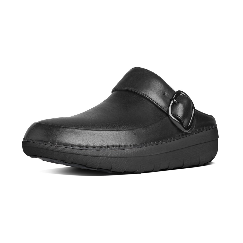 Fitflop Womens Clogs - Gogh Pro Superlight Leather - Black - 098-LKXCEJ